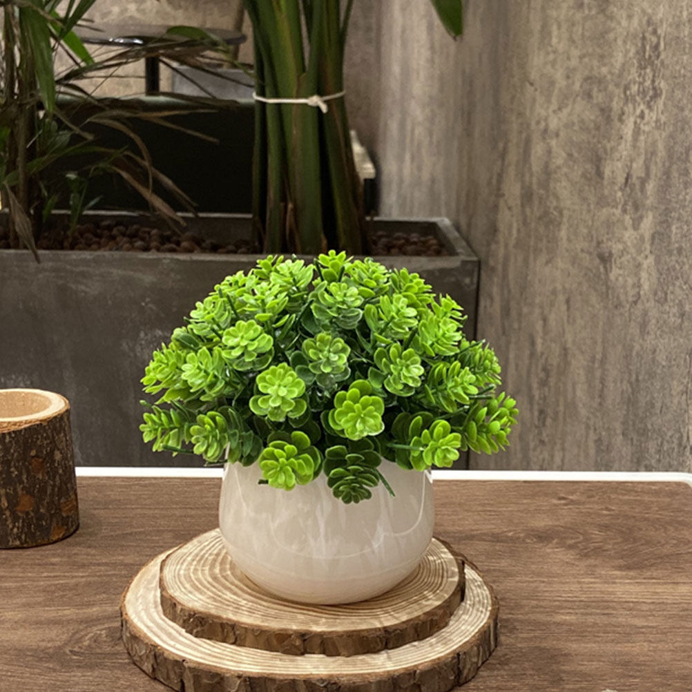 Bonsai Garden Cafe - リアルなフェイク盆栽、人工鉢植え植物、鮮やかな人工緑の植物装飾、リビングルーム、キッチン、オフィス、庭、カフェ、デスクトップ用