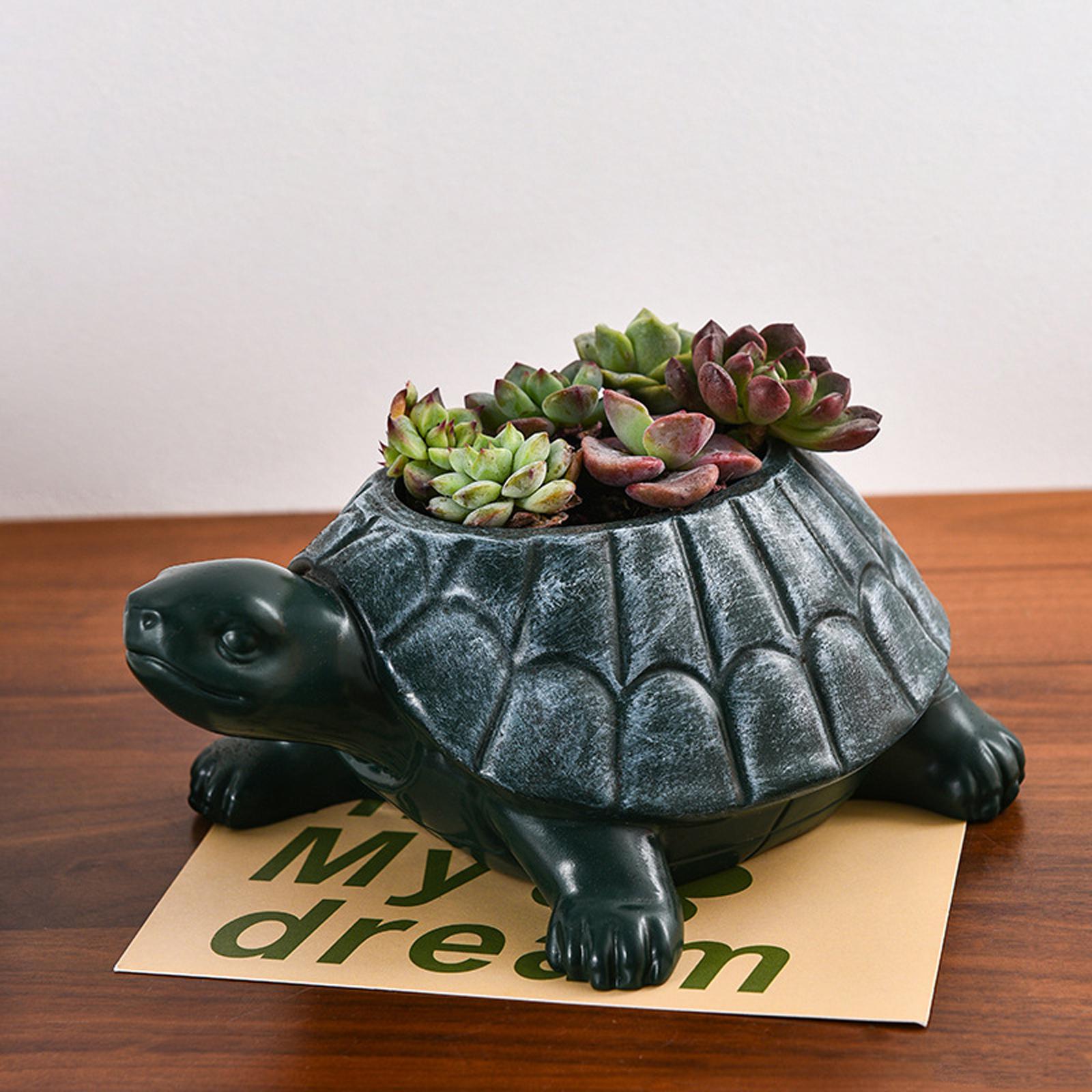 Bonsai Garden Cafe - カメ型プランター植木鉢、コレクターズアイテム、装飾デスクオーナメント、アート盆栽鉢、動物型ガーデンポット、キャビネット、ギフト、ホテル、カフェ用