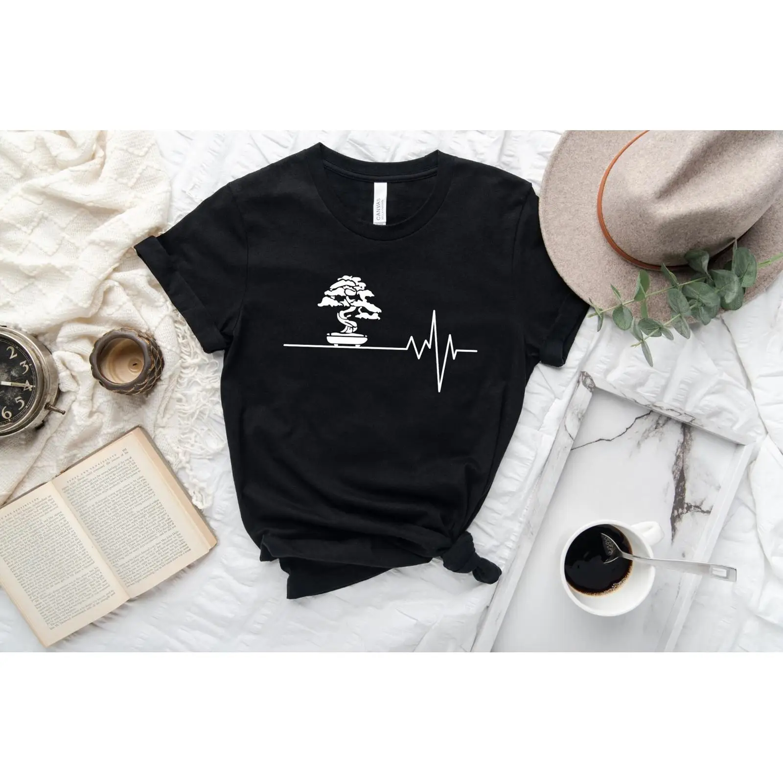 Bonsai Garden In Japan - 盆栽ハートビートTシャツ 日本のガーデニング 日本愛好家向けTシャツ ヴィンテージ ウォッシュドグラフィック カジュアル