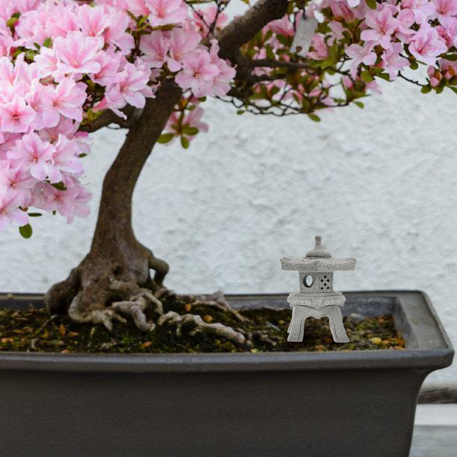 Japanese Garden Bonsai - 精巧に作られたミニパゴダガーデンスタチュー1セット、屋内外装飾、盆栽、景観パビリオンオーナメント、日本庭園用