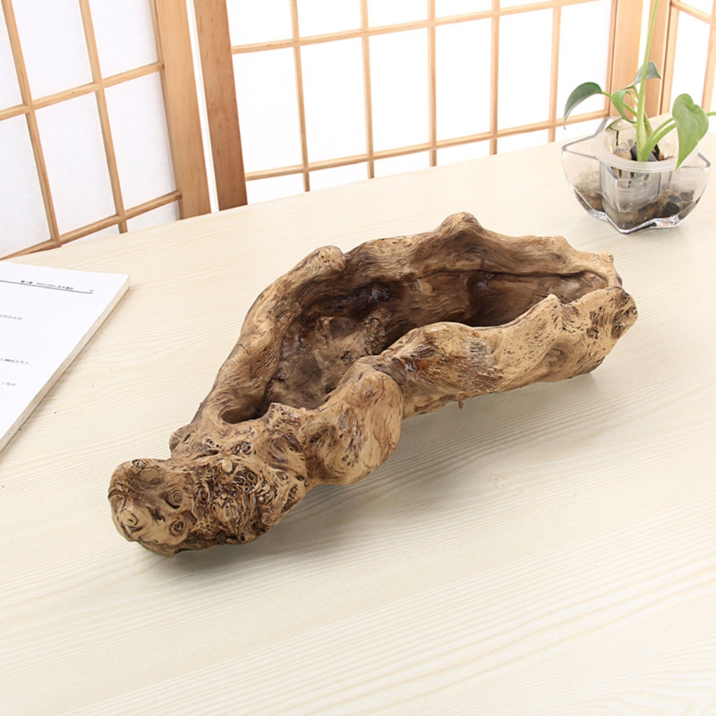 牧歌的なスタイルのレトロな風景植木鉢樹脂木の切り株プランター - Japanese Garden Bonsai のレビューと価格