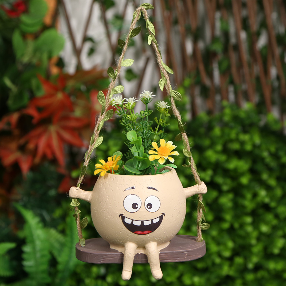 椅子/スイングスマイルフェイスプランター樹脂ぶら下げかわいい - Japanese Garden Bonsai のレビューと価格