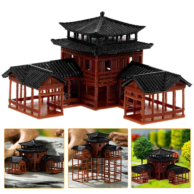 古代建築模型ミニチュア日本風パビリオン装飾品ミニチュアジレン - Japanese Garden Bonsai のレビューと価格