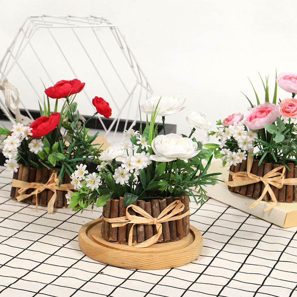リアルな人工ティーローズの鉢植え1個、ホームオフィス、リビン - Bonsai Garden Cafe のレビューと価格