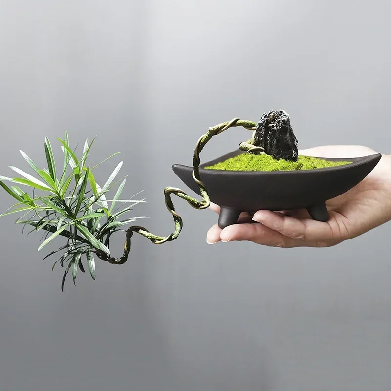 屋内植物用のパーソナライズされたセラミック植木鉢、紫色の土鍋 - Japanese Garden Bonsai のレビューと価格