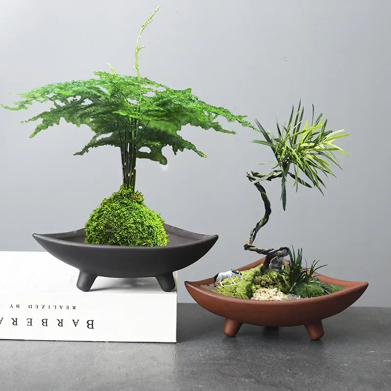 屋内植物用のパーソナライズされたセラミック植木鉢、紫色の土鍋 - Japanese Garden Bonsai のレビューと価格