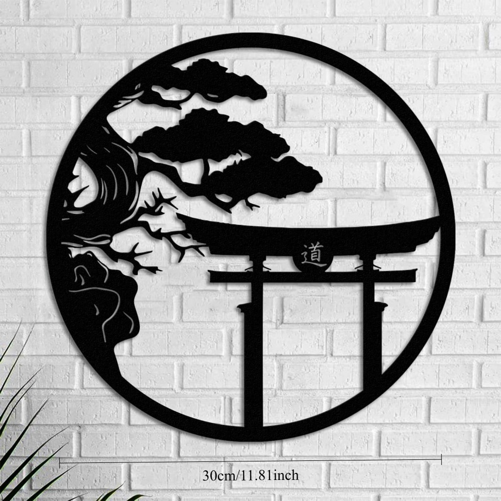 ブランド桜の木メタルウォールアート日本の盆栽鉄製吊り下げ装飾 - Japanese Garden Bonsai のレビューと価格