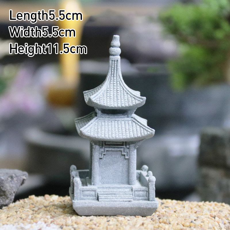 日本の庭園盆栽石庭造園ヴィンテージ禅ミニチュア砂岩塔パビリオ - Bonsai Garden In Japan のレビューと価格