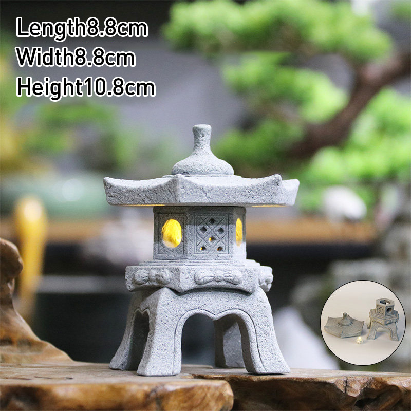 日本の庭園盆栽石庭造園ヴィンテージ禅ミニチュア砂岩塔パビリオ - Bonsai Garden In Japan のレビューと価格