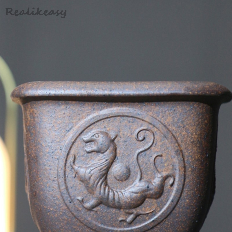 セラミック中国多肉植物ポット,手作りの盆栽ポット,紫色の砂, - Japanese Garden Bonsai のレビューと価格