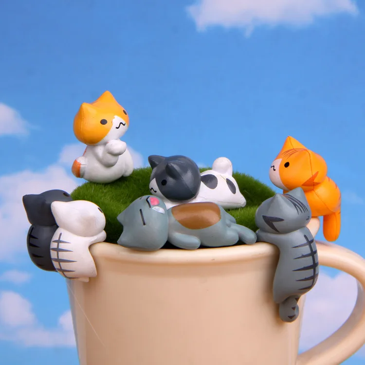 6 ピース/セット漫画ラッキー pvc 猫ホームガーデン盆栽 - Bonsai Garden In Japan のレビューと価格